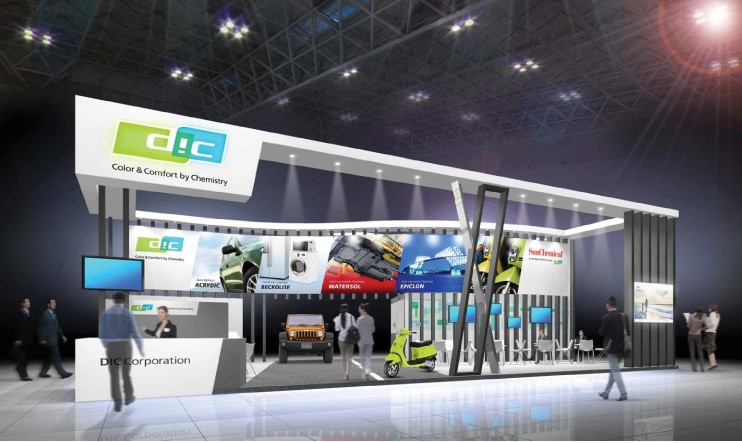 Artist’s conception of the DIC Group’s booth at Paint India 2016