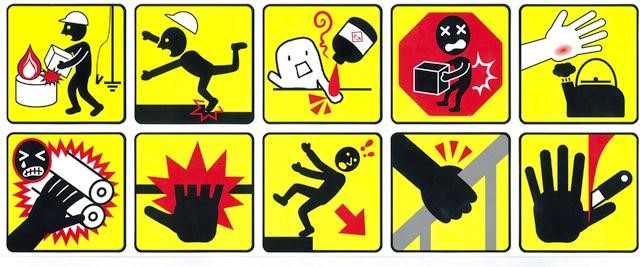  Warning stickers designed by DIC Group employees.