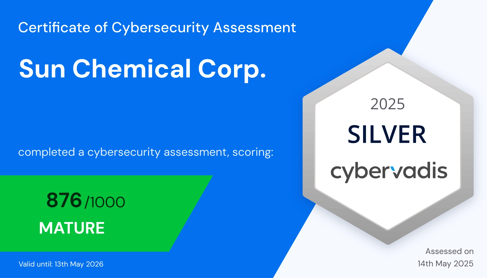 CyberVadis 2025 Silver Rating