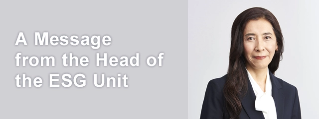 A Message from the Head of the ESG Unit