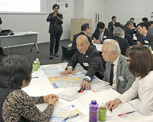 Map-based training conducted as part of a community disaster drill