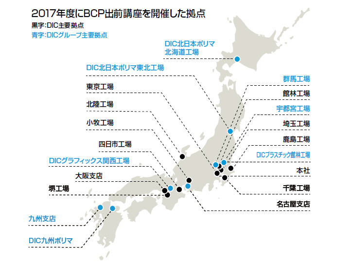 2017年度にBCP出前講座を開催した拠点