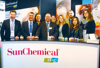 Sun Chemical team at In-Cosmetics Paris, 2016