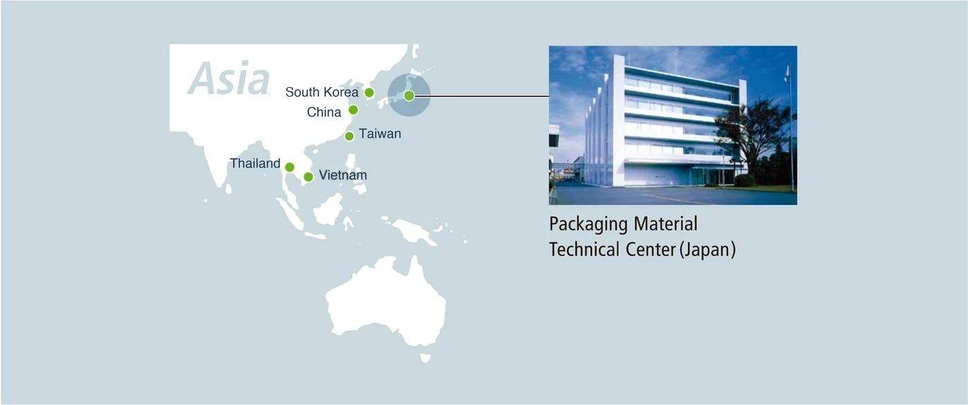 Map of Asia marking DIC sites in Japan, South Korea, Taiwan, China, Thailand and Vietnam.