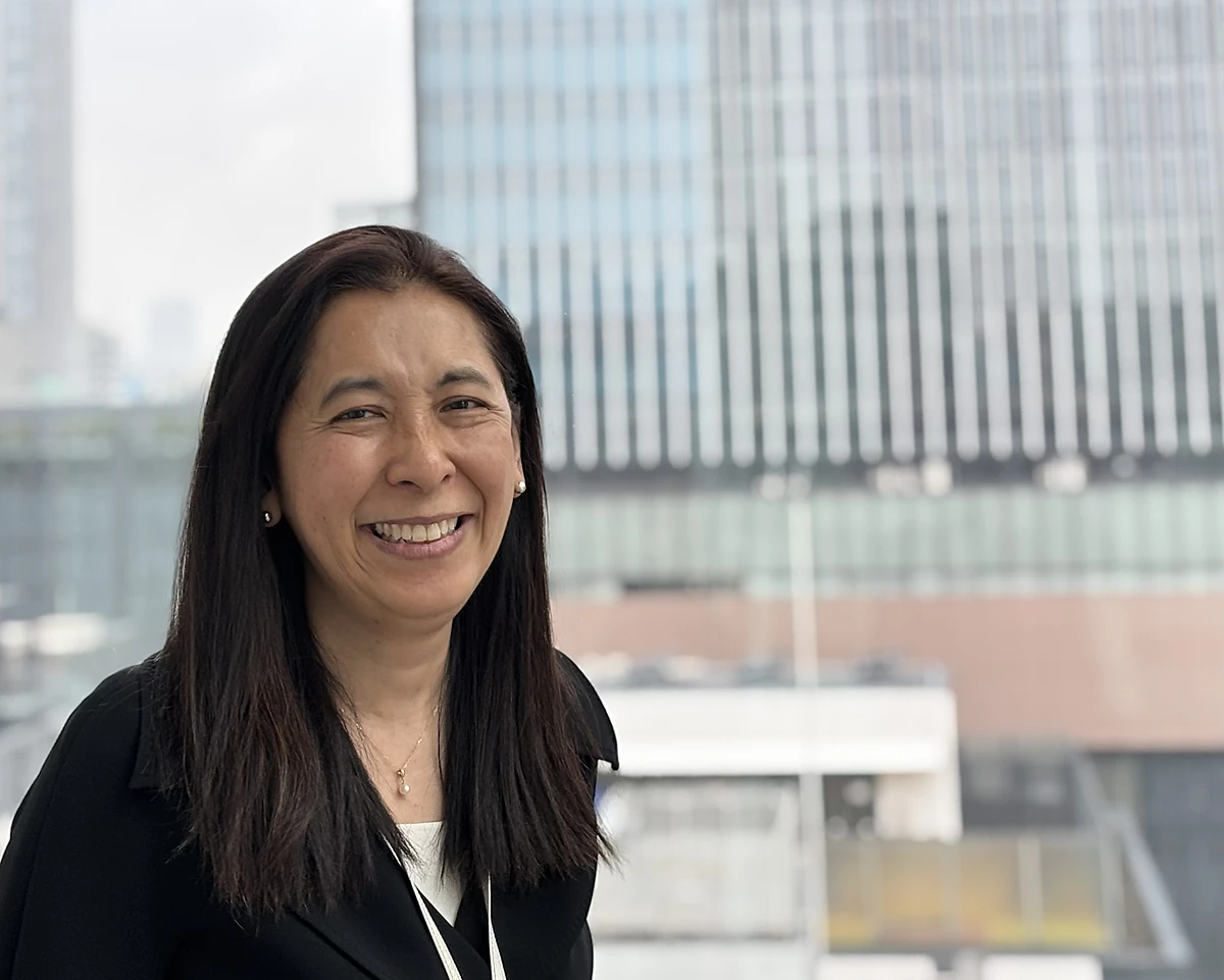 インタビューに応じる虎山邦子さん