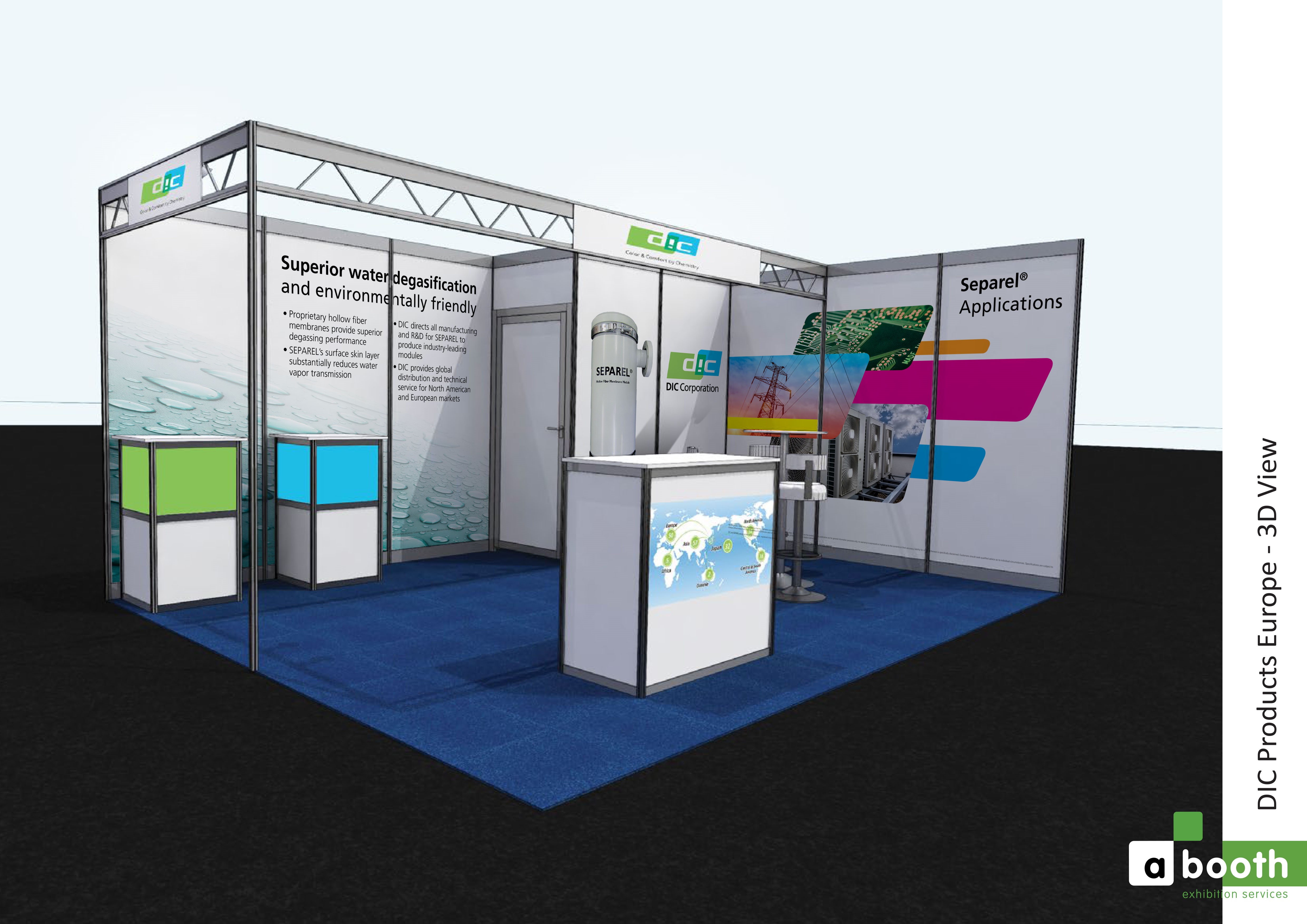 Artist’s conception of the DIC booth at AQUATECH AMSTERDAM 2017   