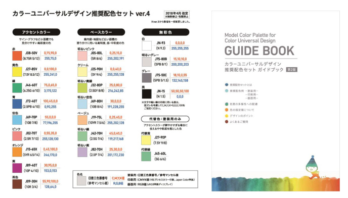 カラーユニバーサルデザイン推奨配色セット ver.4
