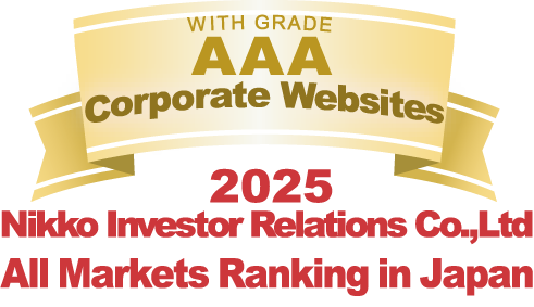WITH GRADE AAA Corporate Websites 2025 Nikko Investor Relations Co.,Ltd. Ranking in all listed companies in Japan